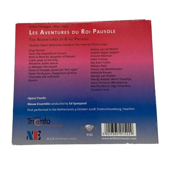 Nieuw Ensemble-Honegger -Les Aventures du Roi Pausole (2010, CD, Digipak) - Picture 2 of 9